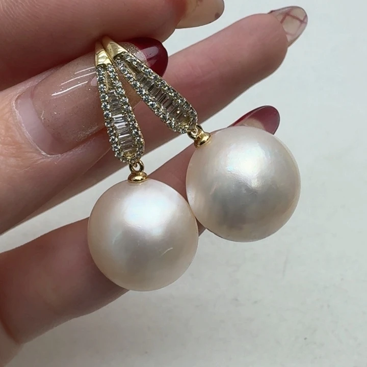 拼合珍珠（马贝珠）耳饰银S925镶嵌