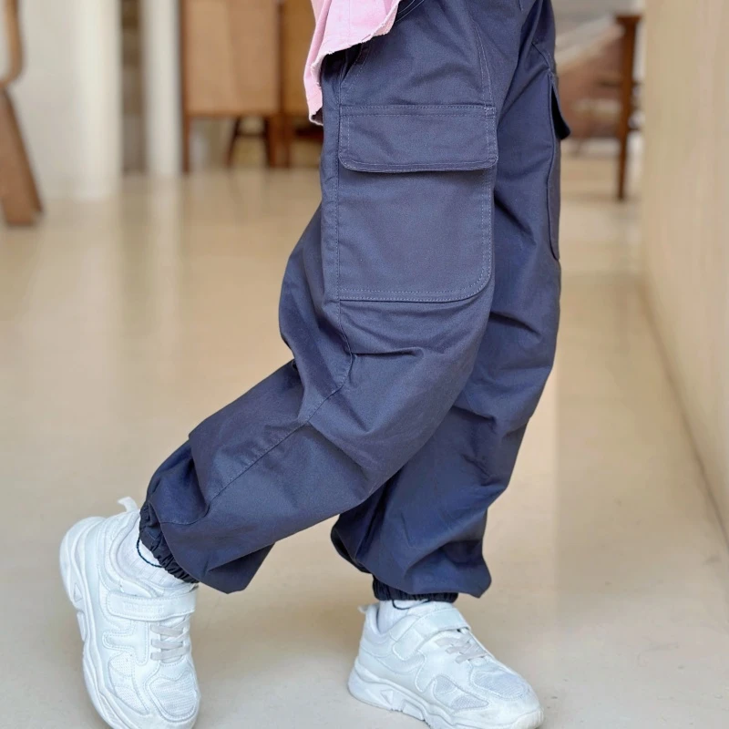 儿童秋冬新款休闲长裤男童韩版长裤中大童多口袋工装裤男女百搭款