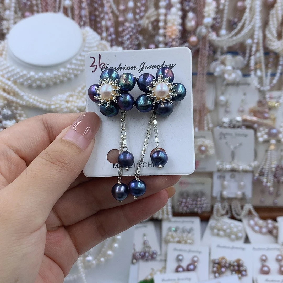 项链银S925镶嵌淡水珍珠