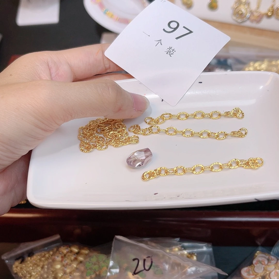 紫晶珠宝半成品银S925镀金镶嵌97
