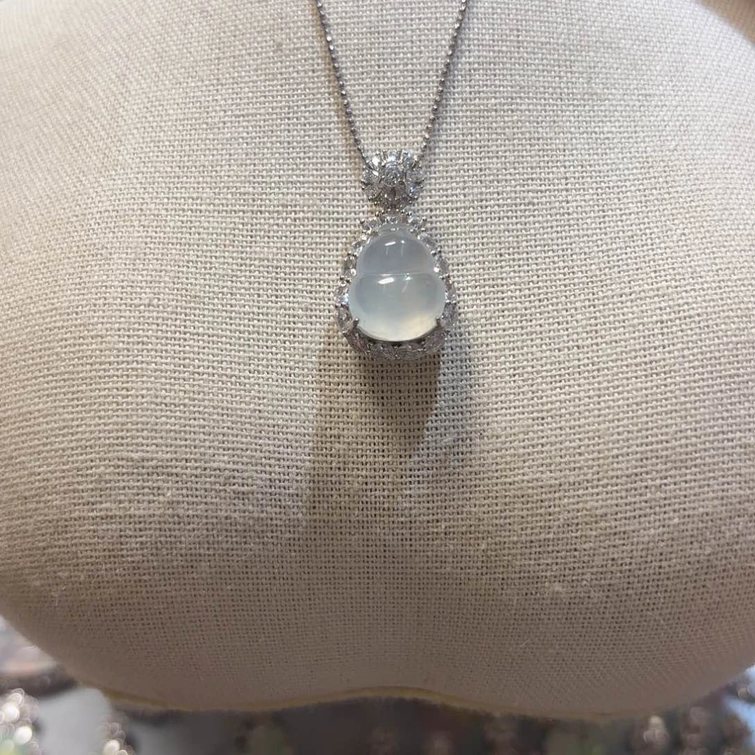 翡翠银S925镶嵌吊坠(不含链)