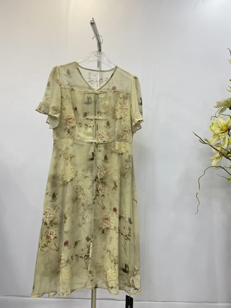 欧美姿夏季连衣裙洋气短袖裙子L134