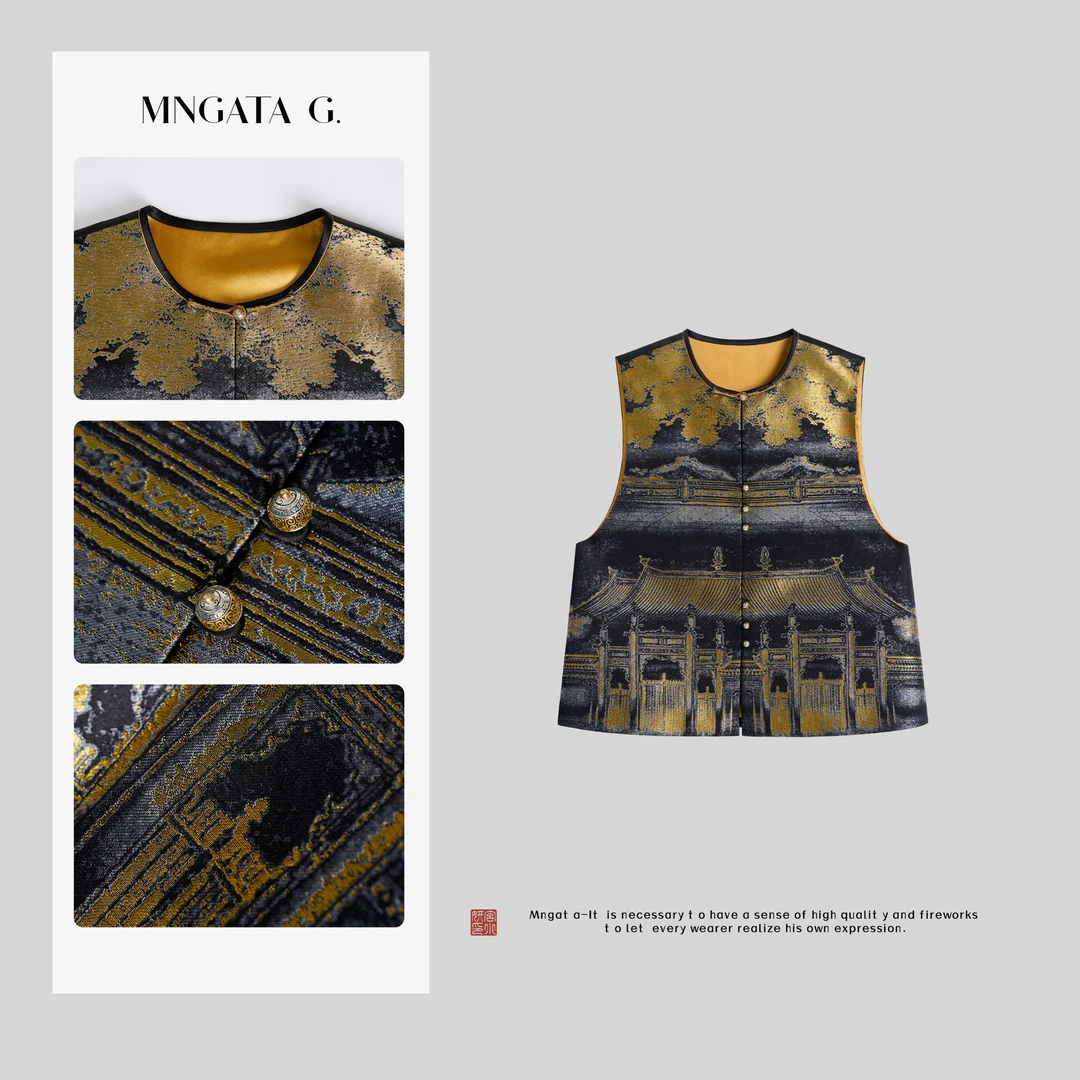 MNGATA G.宫小妍【上久楷.汉宫秋月2.0】桑蚕丝中式国风马甲5032206