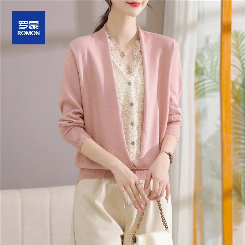 妈妈洋气针织长袖T恤中年女装春秋装2025新款中老年假两件上衣服