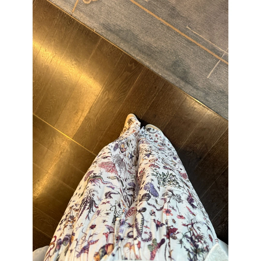 syna希娜 森野拼图 经典动物丛林松紧腰阔腿裤