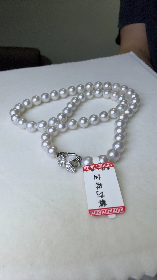 诸暨珍珠 天然淡水珍珠项链 7-8mm  （多样性发其一）