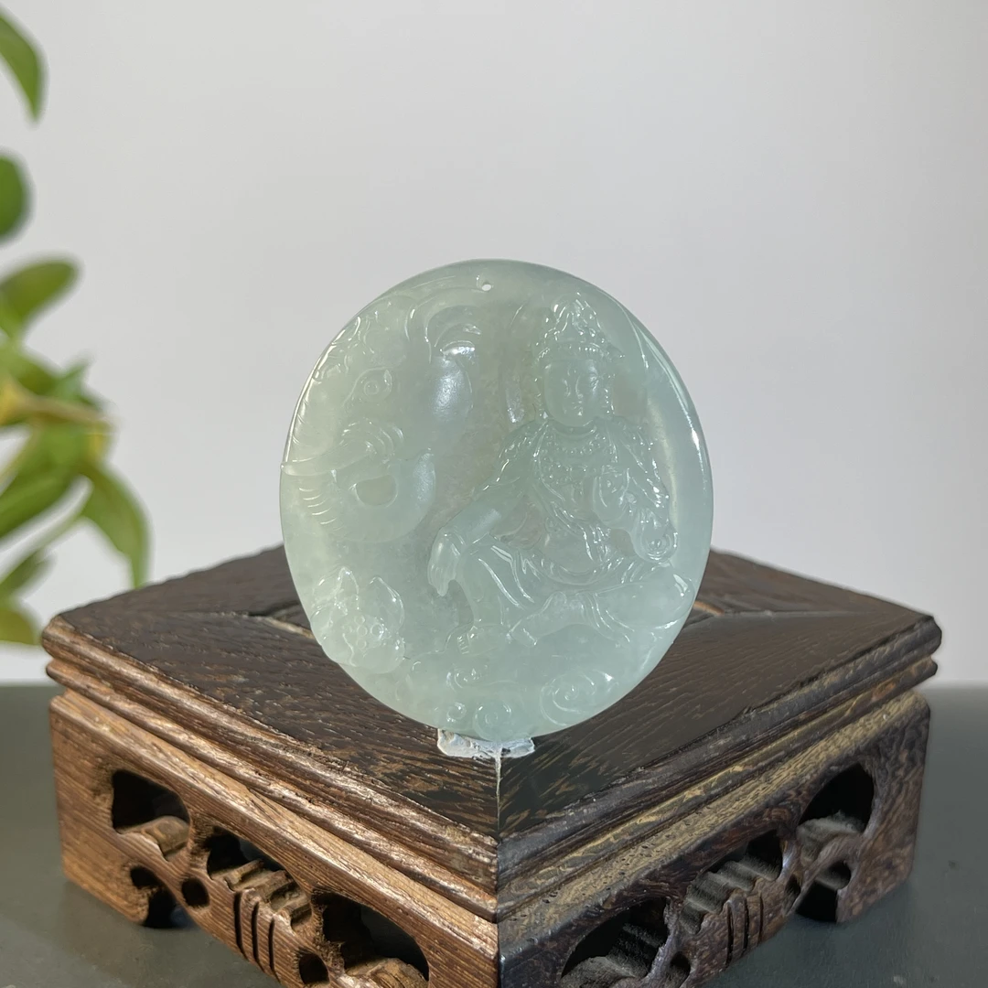 JTB10-105 天然缅甸A货翡翠 普贤