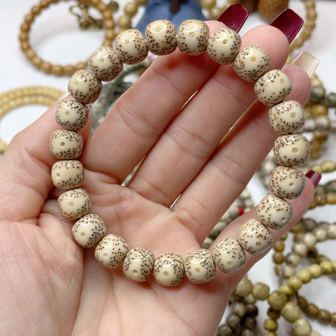 星月菩提吊坠原生态顺白火烧云大眼睛卡10