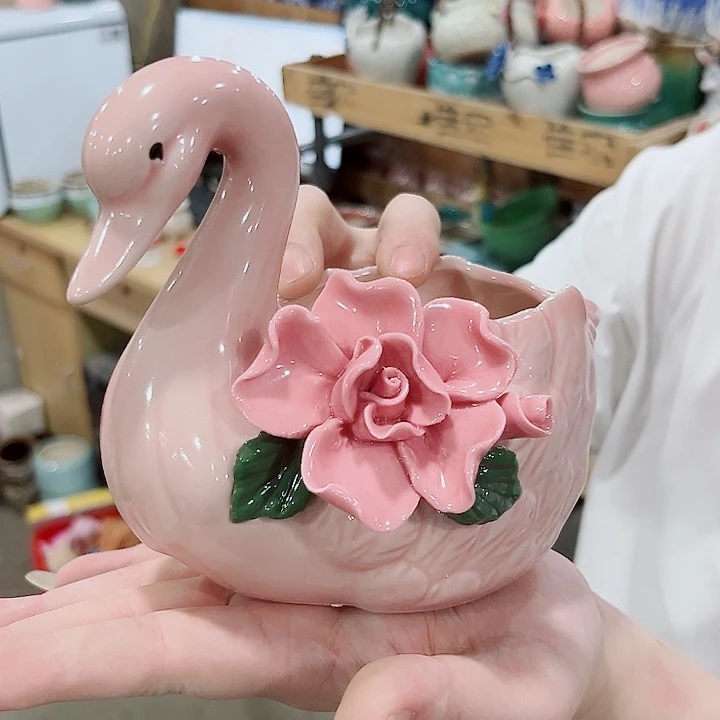 有孔.凑单10元陶瓷花盆发货！