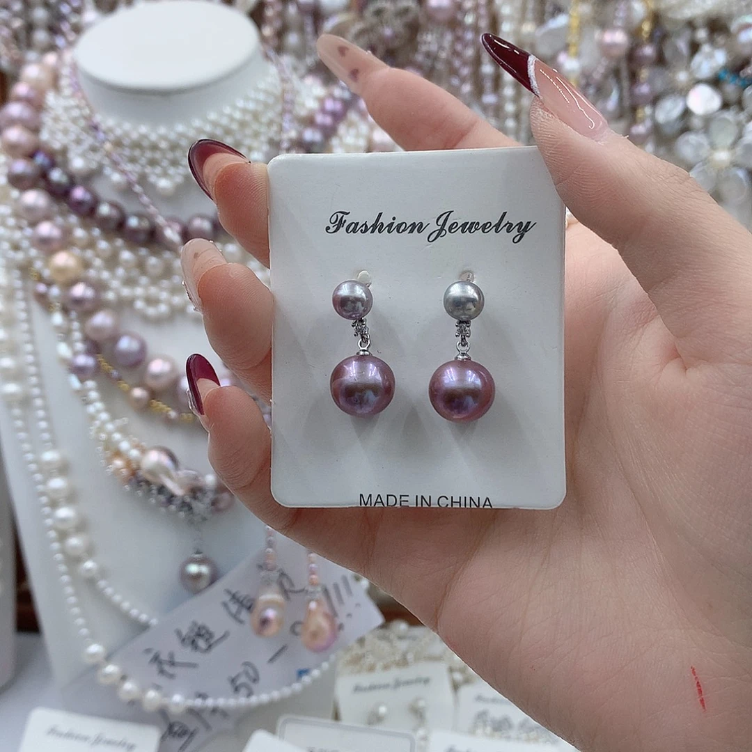 淡水珍珠耳饰银S925镶嵌