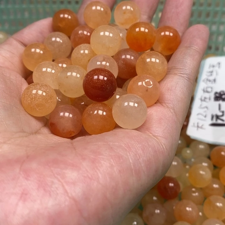 未镶嵌石英岩玉珠宝半成品卡12散珠40颗