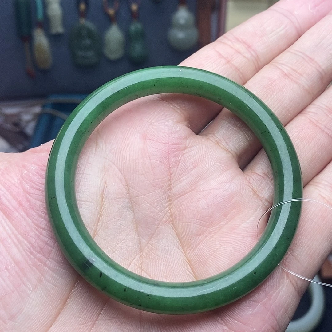 和田玉未镶嵌颈饰圈口56.7