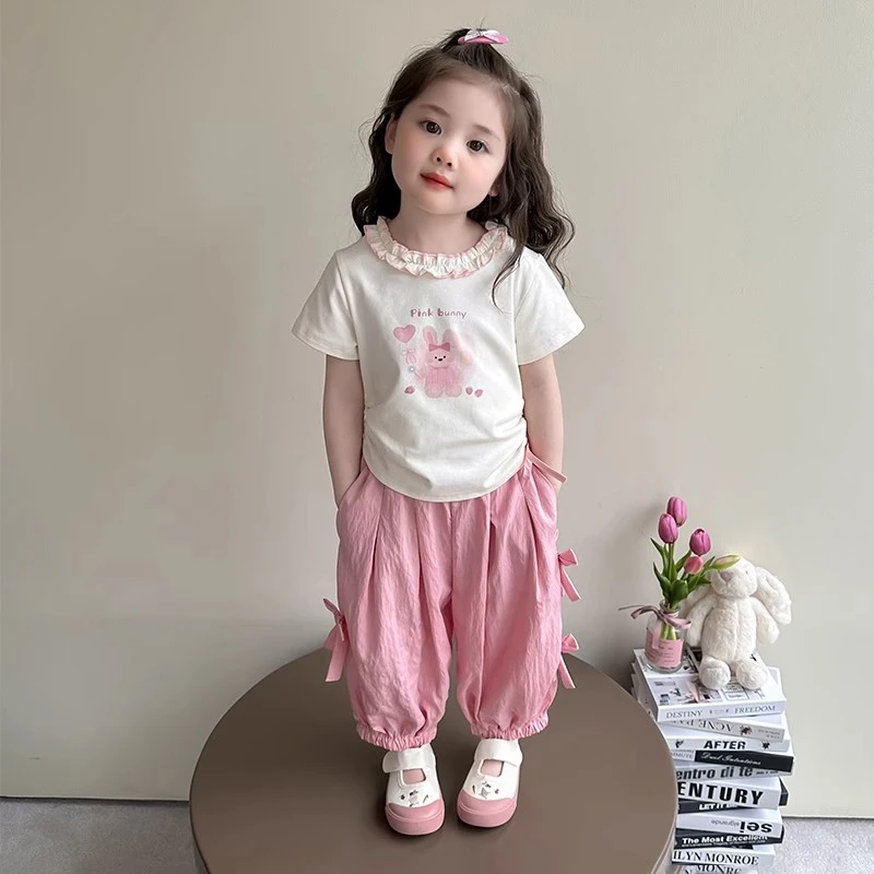 女童夏季服装套装新款小女孩洋气短袖T恤全套儿童休闲裤两件套