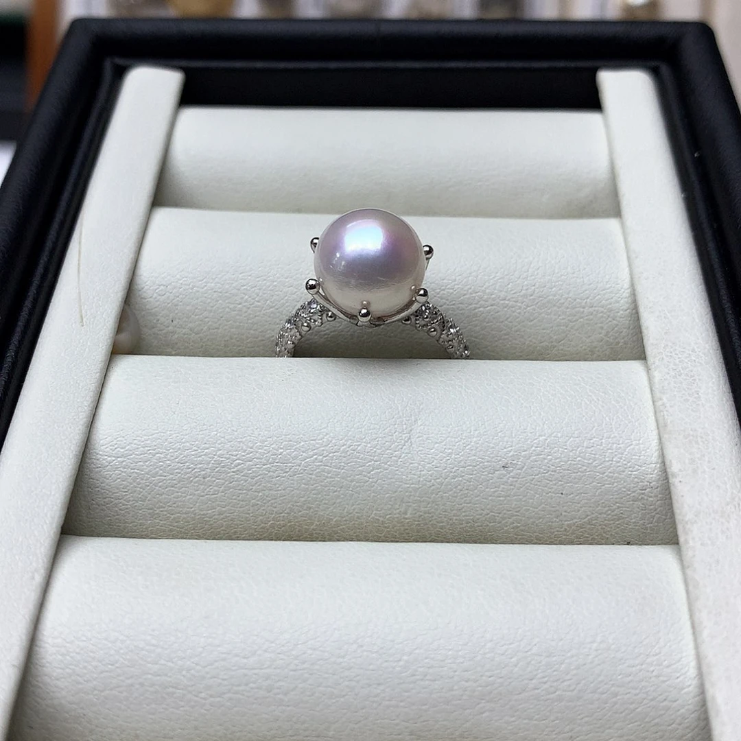 淡水珍珠戒指银S925镶嵌