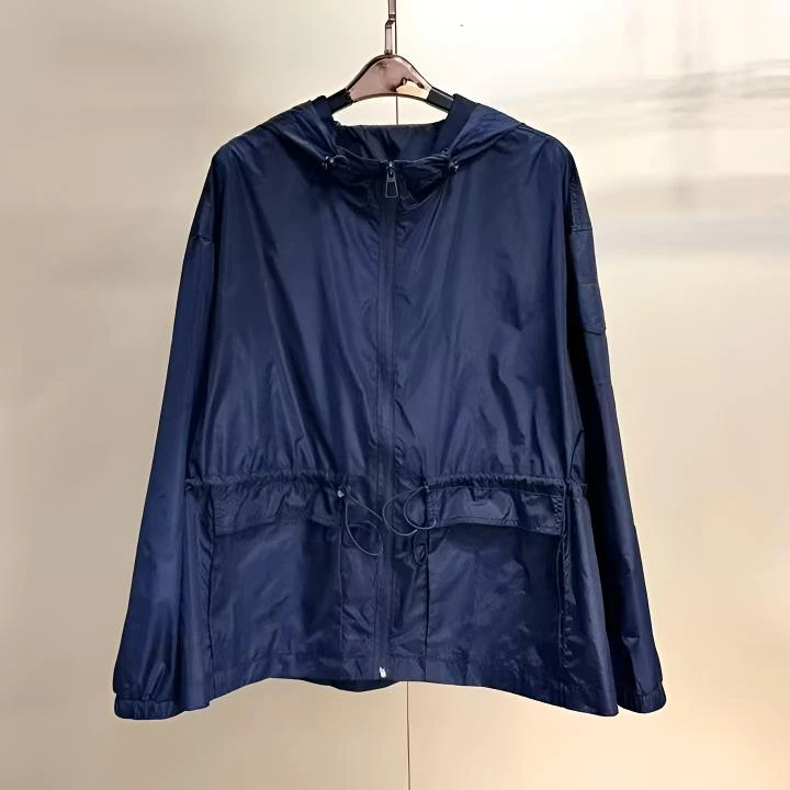 简约百搭新款连帽拉链抽绳短外套轻薄秋款宽松薄款时尚上衣休闲