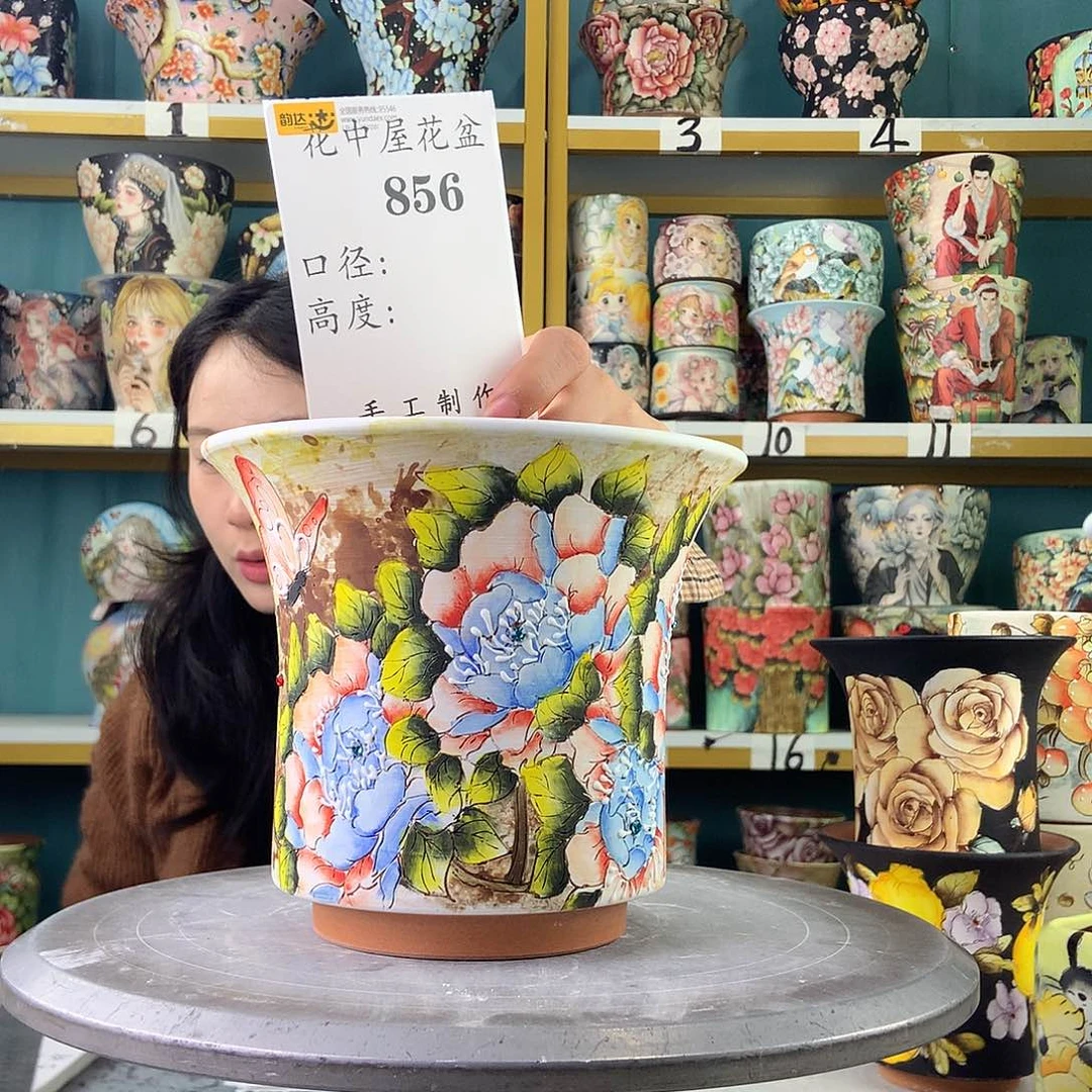 陶景德镇手工花盆856