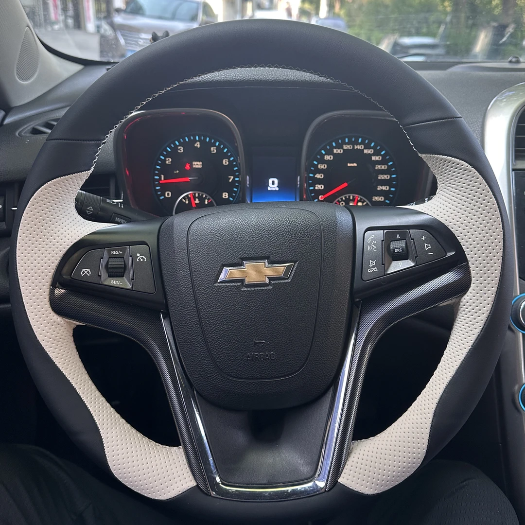 适用雪佛兰迈锐宝科迈罗专车专用手缝全包把套抗菌纳帕皮方向盘套