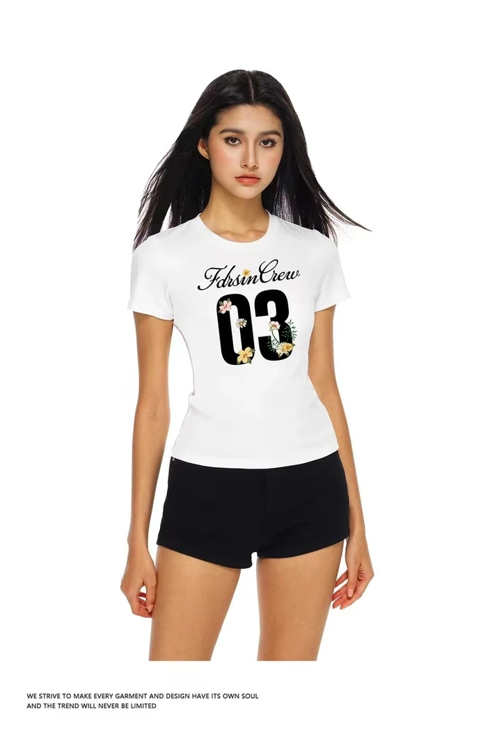 A23-3两色“03号花朵”短袖（1015）