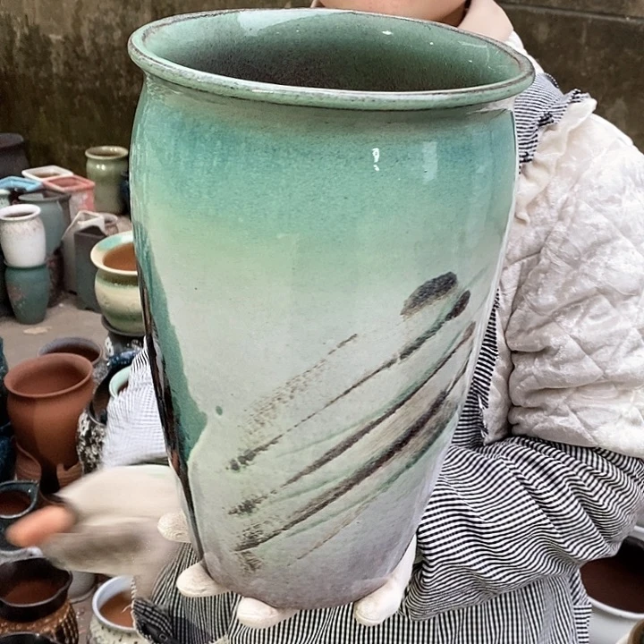 紫砂花盆瑕疵口20高31