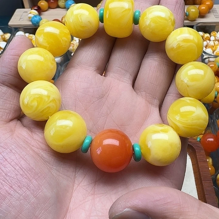 猛***薇无非金属鸡油黄色素串搭配一条