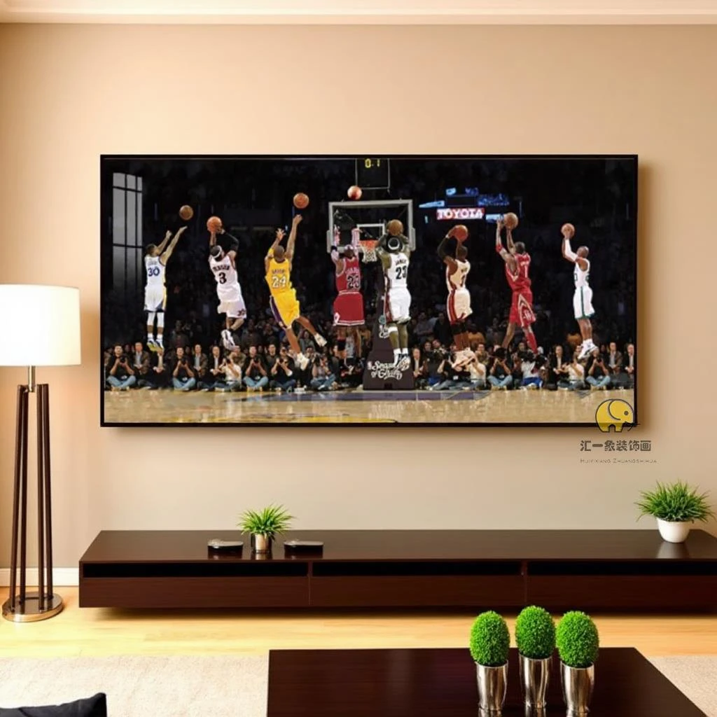 NBA篮球科比詹姆斯库里挂画客厅卧室床头装饰画篮球海报背景墙画