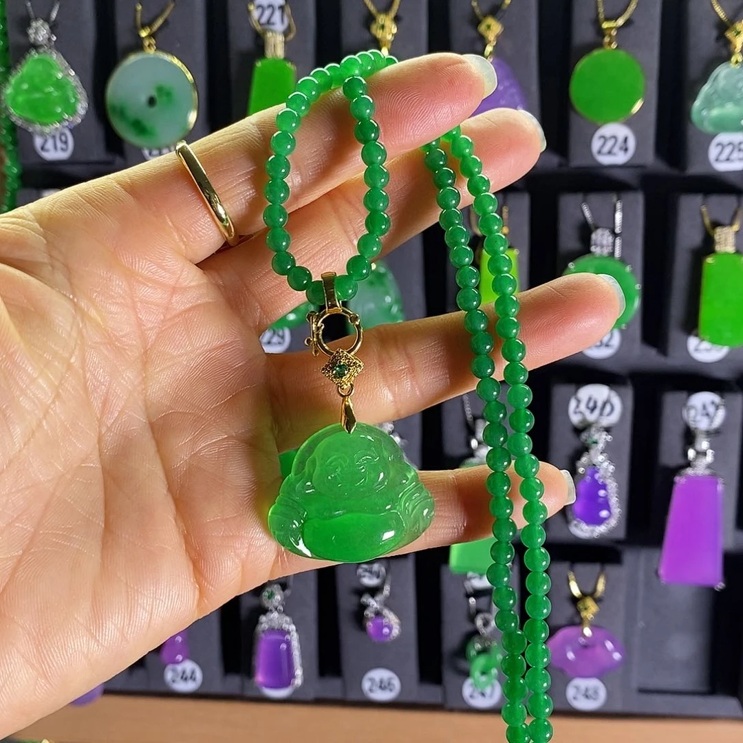 银S925镶嵌翡翠耳饰吊坠04