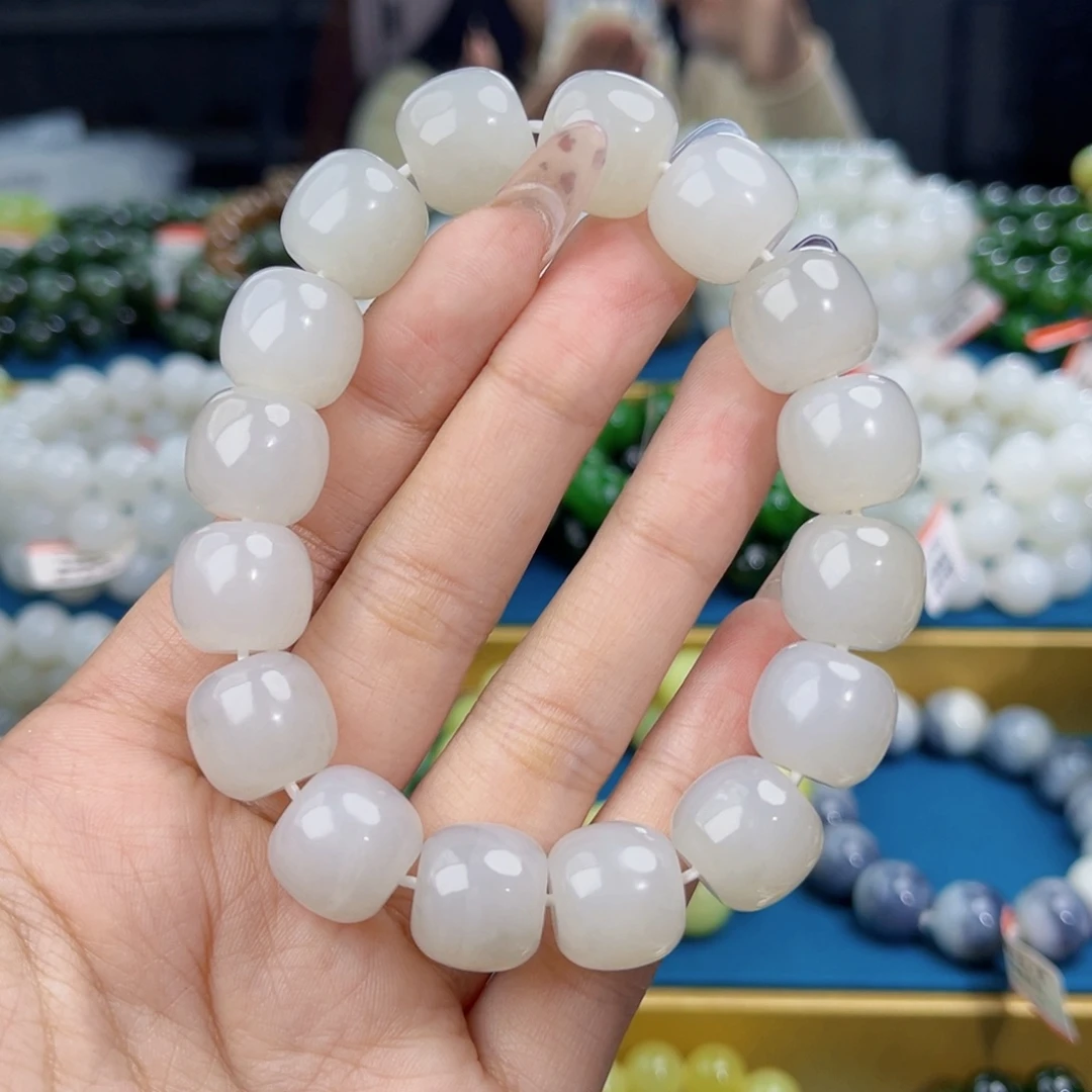 和田玉未镶嵌手链天然和田玉青海野牛沟老料手串14