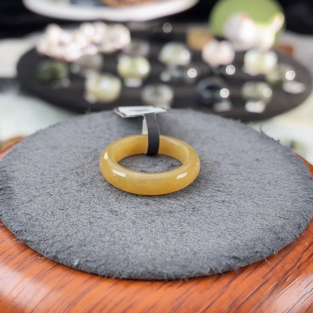 和田玉未镶嵌戒指b70糖圆条17.5不退换