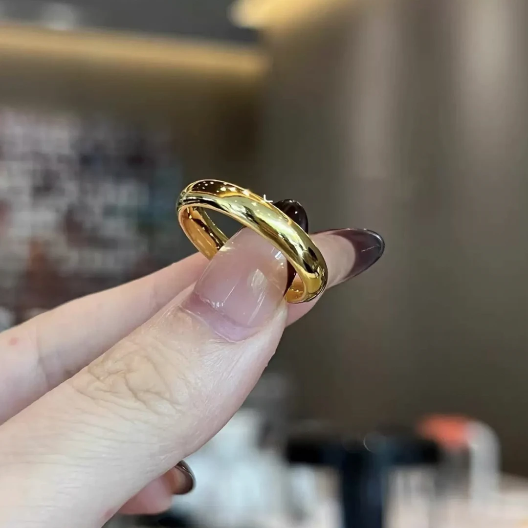 钛钢戒指 钛钢戒指 不掉色简约大气4mm泥鳅背戒指轻奢高级感素圈