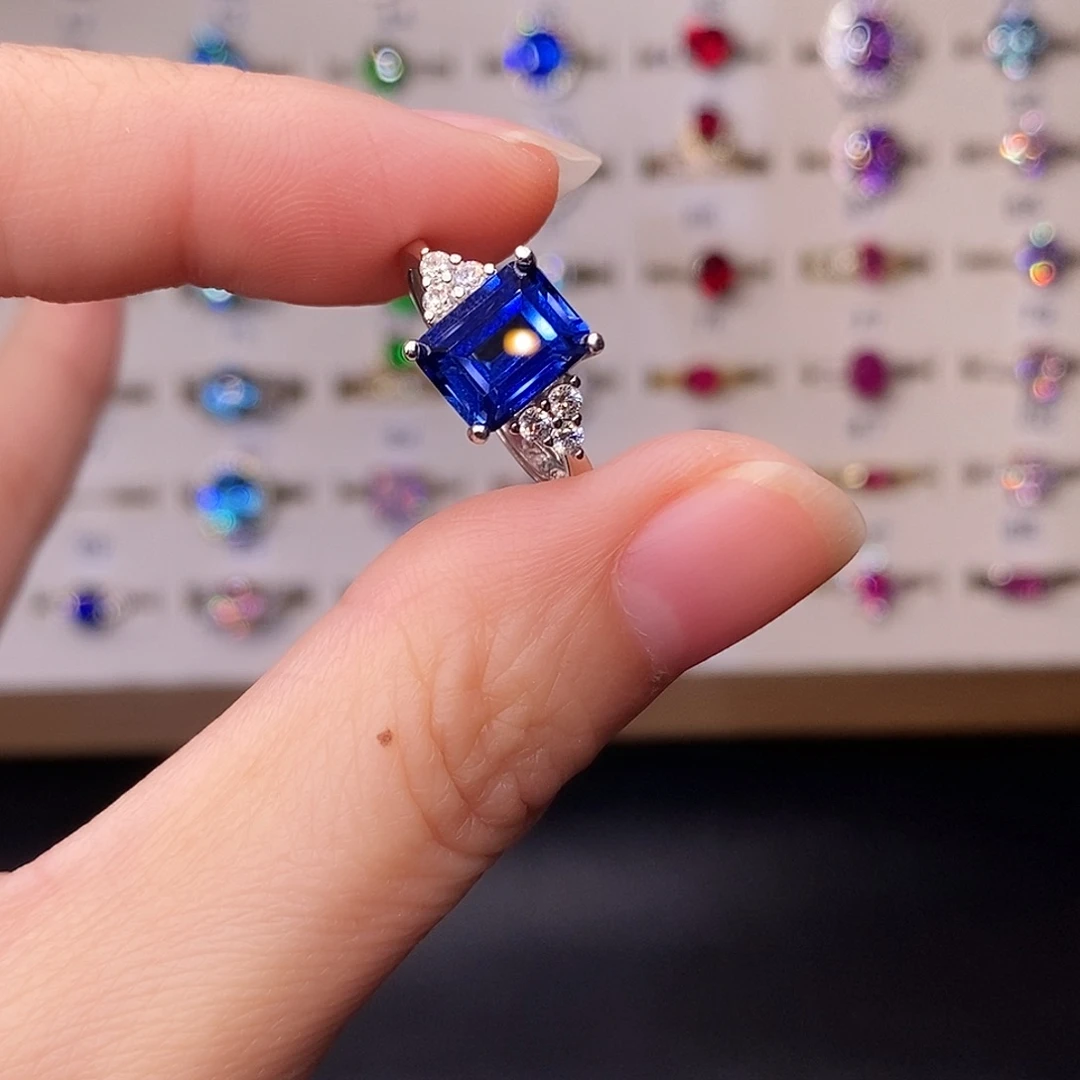 楼***雪红宝石戒指银S925镶嵌