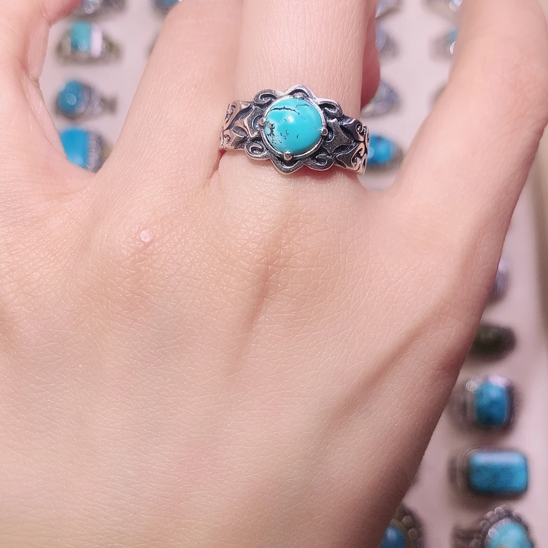 绿松石银S925镶嵌颈饰