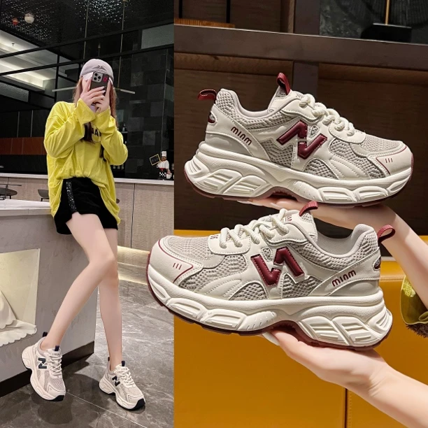 （005-099）断休闲百搭老爹鞋女鞋网红时尚复古ins韩版春款透气真皮