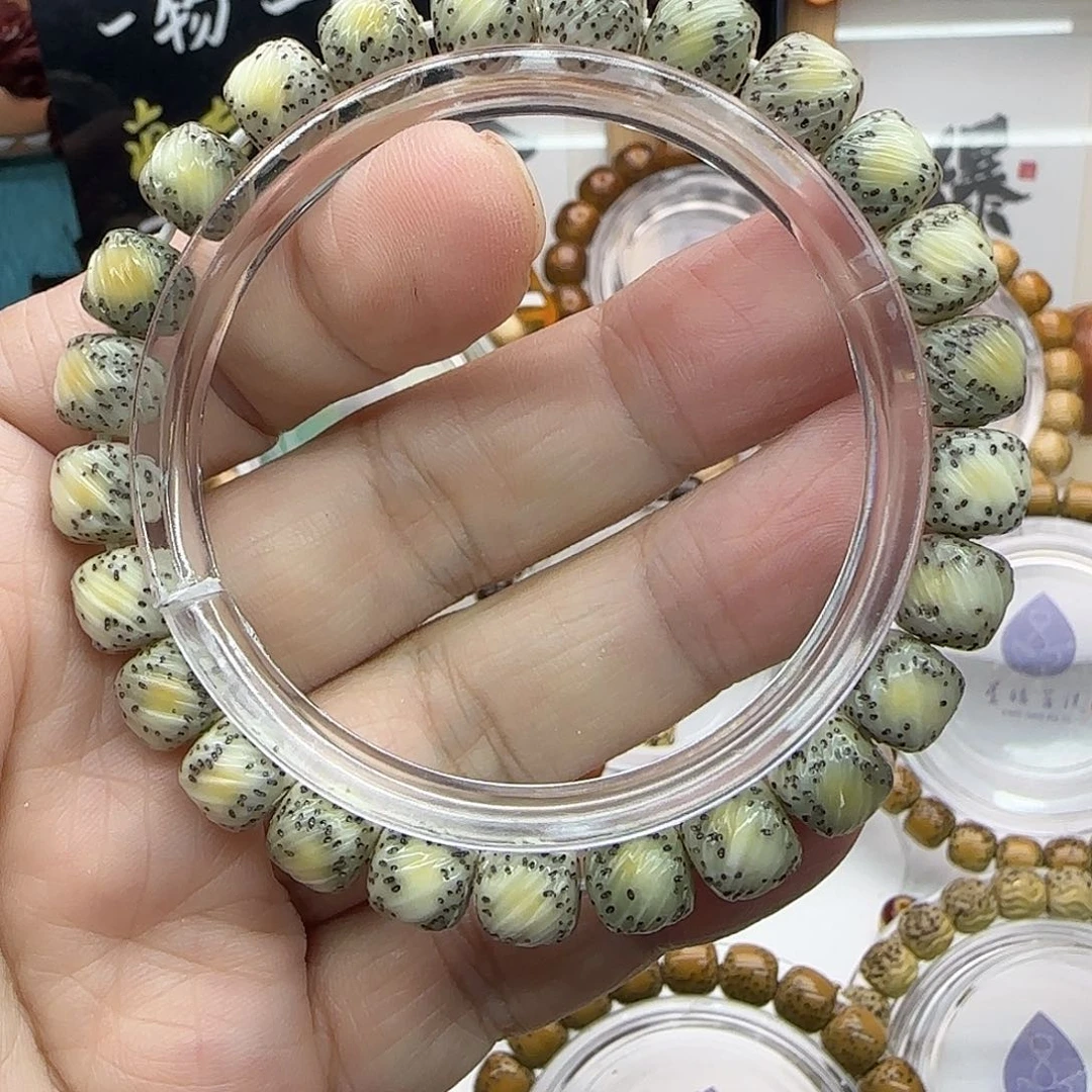 手串星月菩提9*8糯冰一线天火烧云拉丝