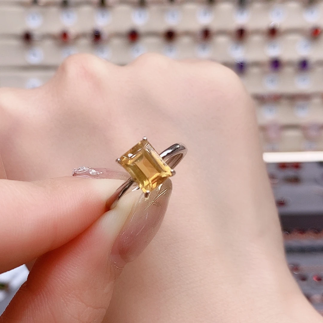 水晶戒指银S925镶嵌戒指