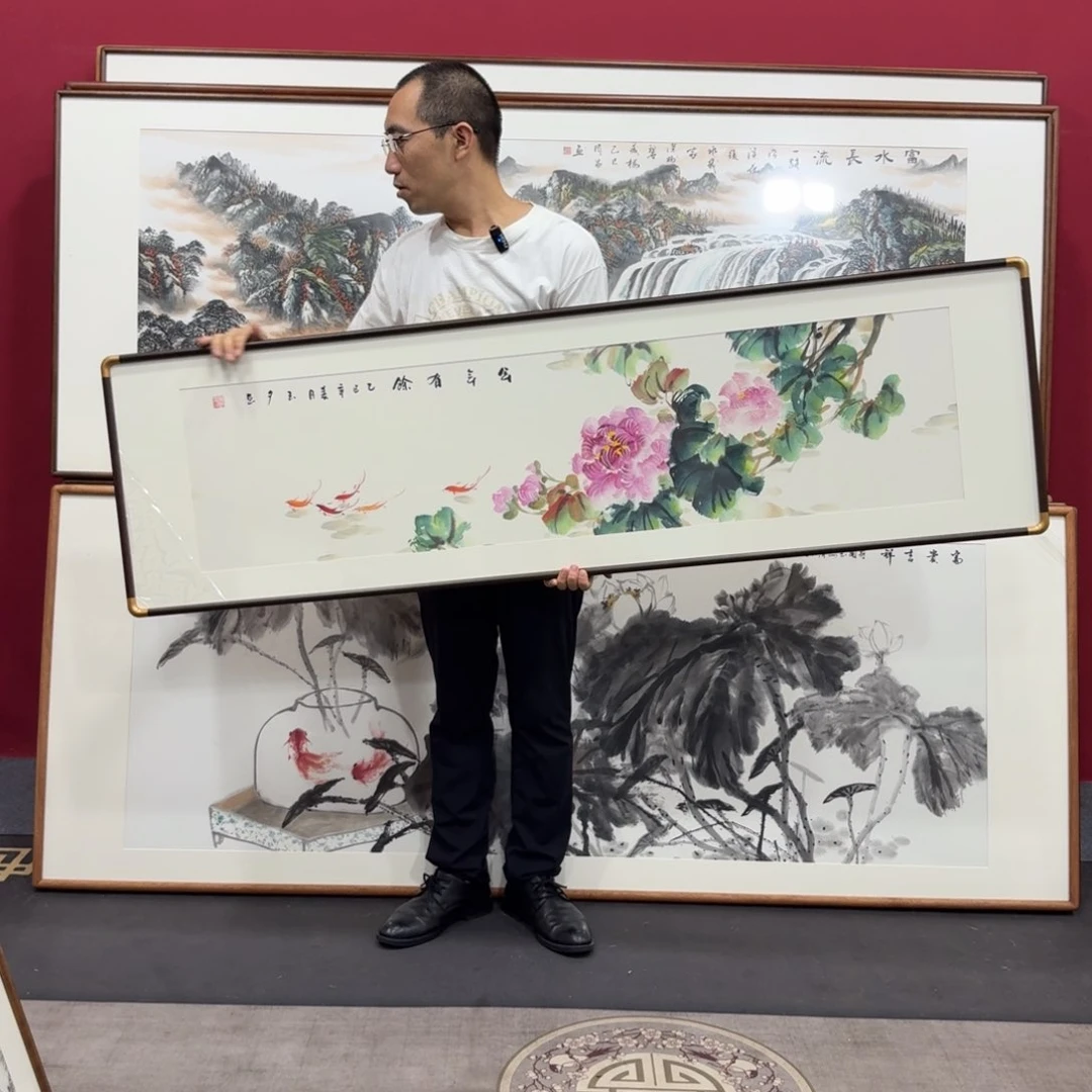 国画带框绘画160/45尺寸