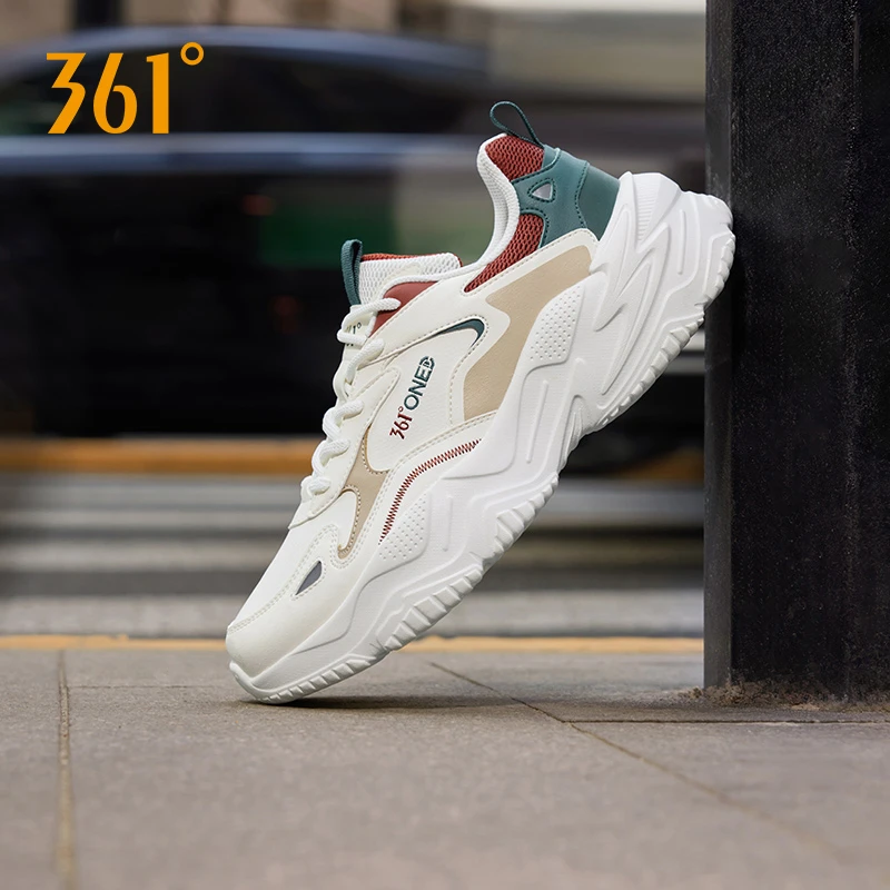 【霞客专享】361° 可颂全革 情侣休闲运动复古文化鞋4664/4665