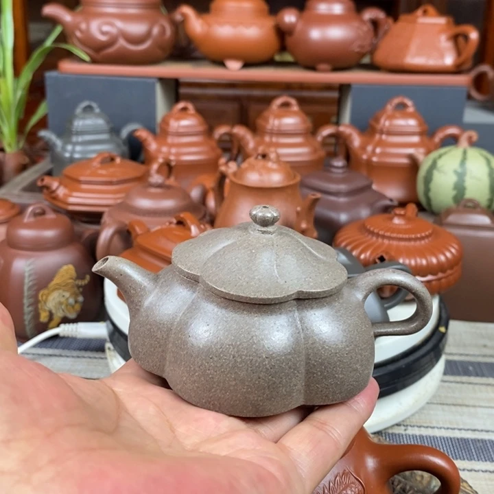 茶壶紫砂海棠花开130cc原矿特高温老青段