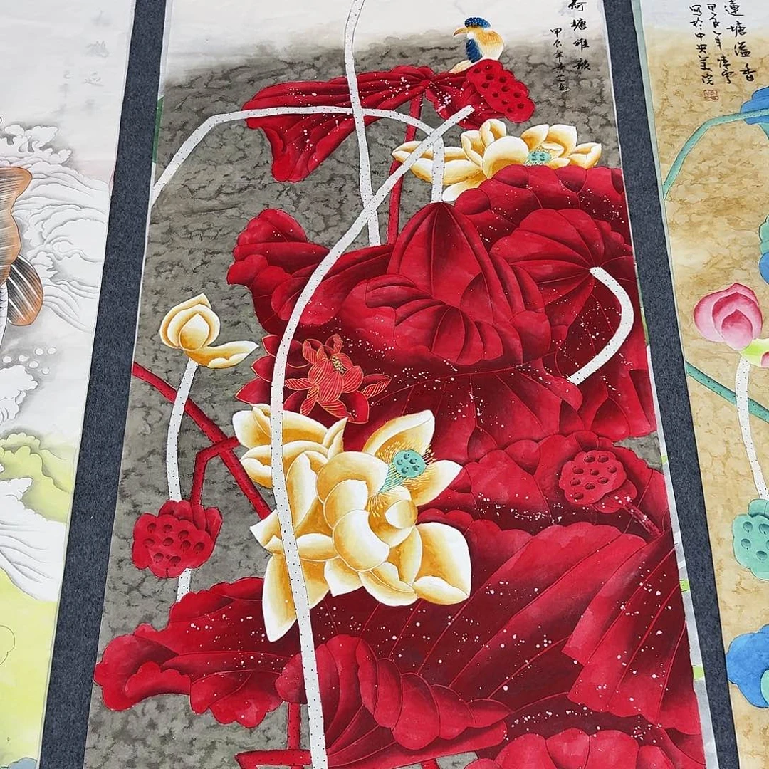 国画四尺尺寸70X140纯手绘作品