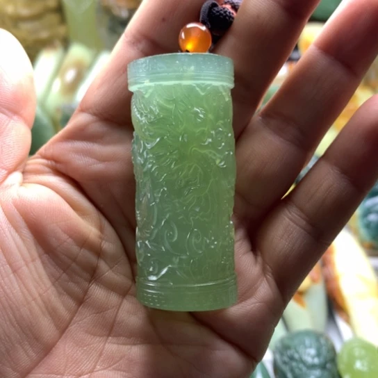 蛇纹石玉未镶嵌岫玉手把件