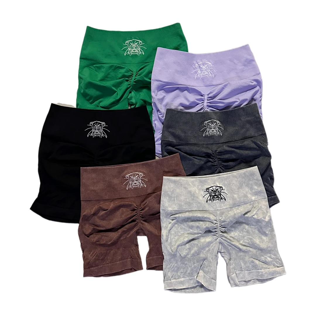 虎头砂洗三分蜜桃臀裤健身瑜伽显臀运动短裤高弹