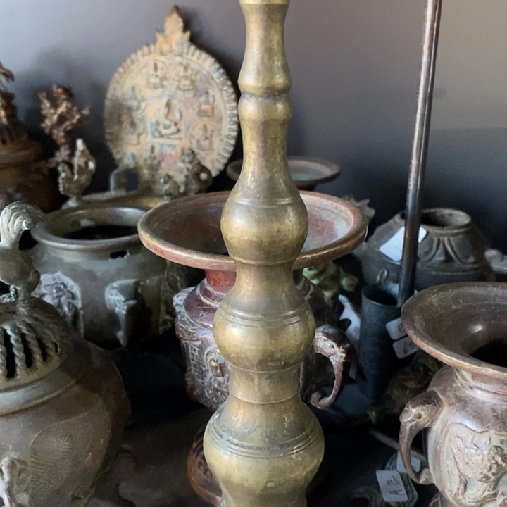 手工艺品琉璃铜蜡台