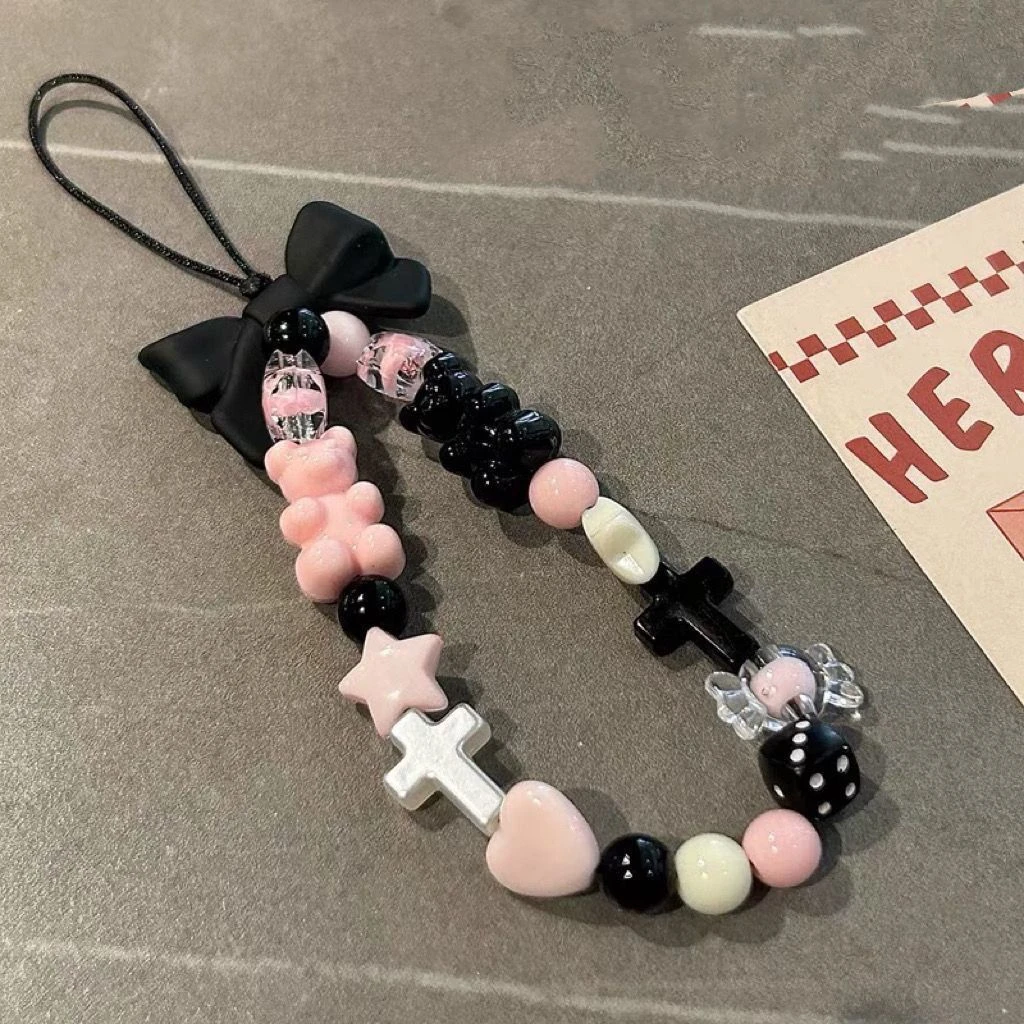 原创设计星星小熊手机挂绳可作钥匙扣c相机链短款创意个性ins爱心