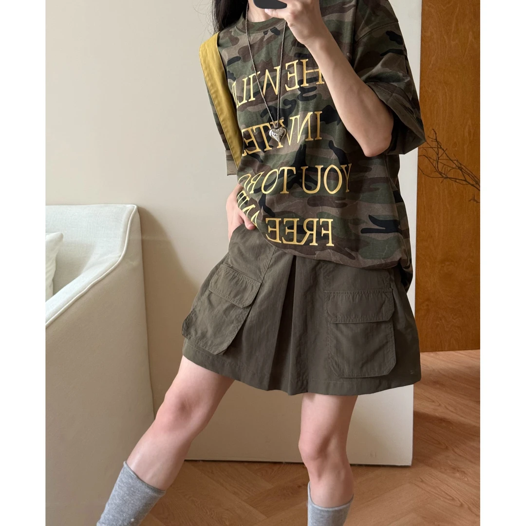 【在仓】小个子夏日凉感日系休闲户外轻薄多口袋工装裙裤