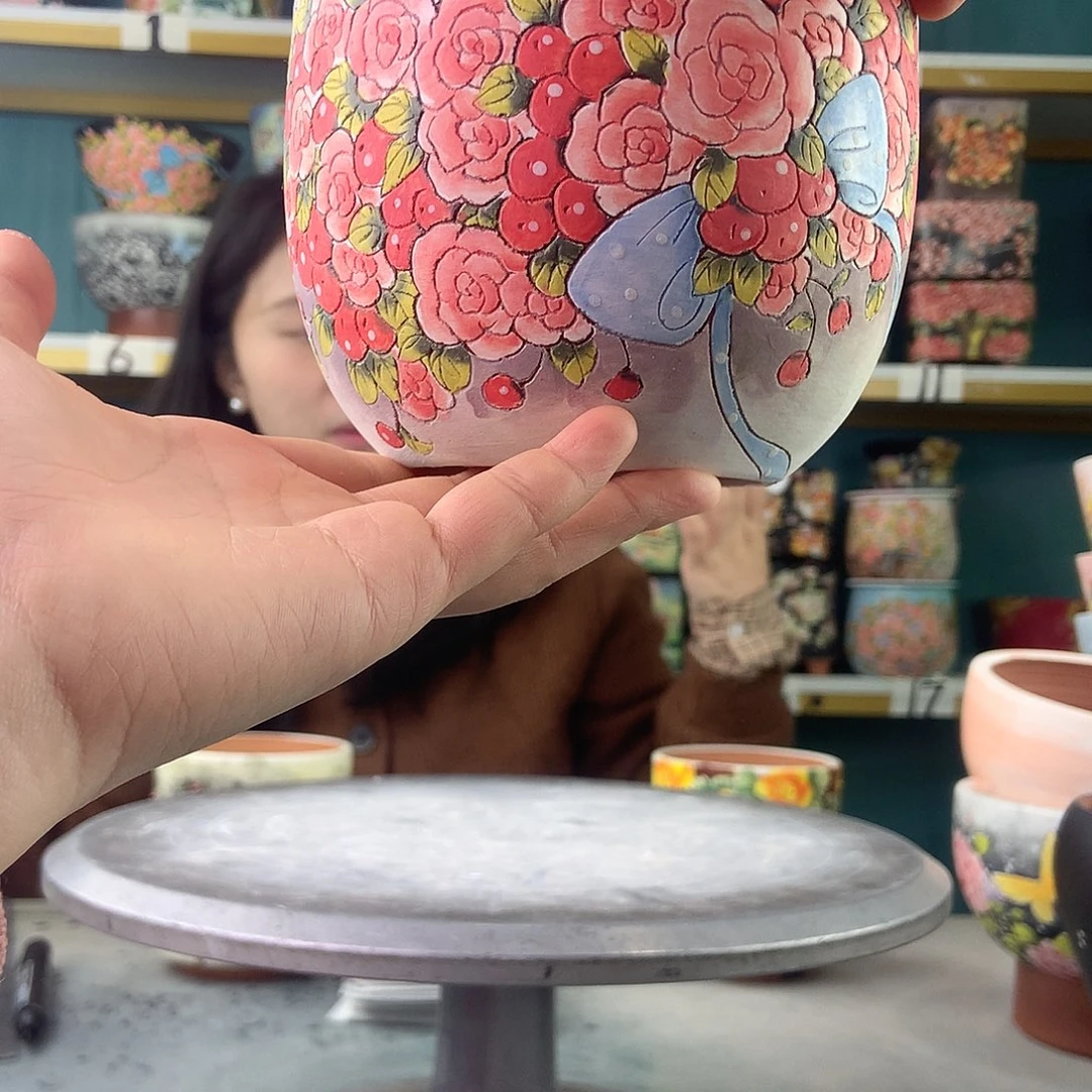 @***霞陶景德镇手工花盆270