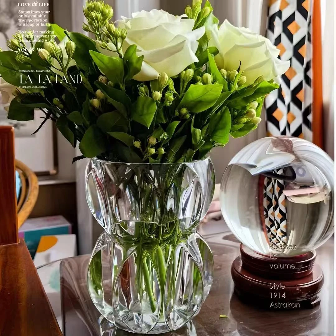 单只-轻奢福禄花瓶水晶花瓶摆件玫瑰百合郁金香卧室餐厅摆件