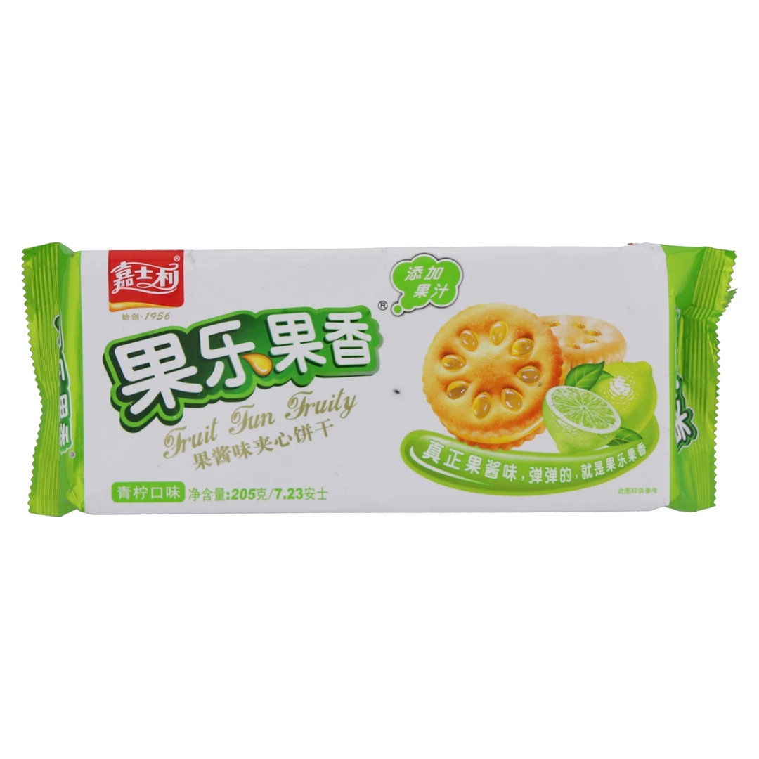 果乐果香果酱味夹心饼干青柠口味 205g
