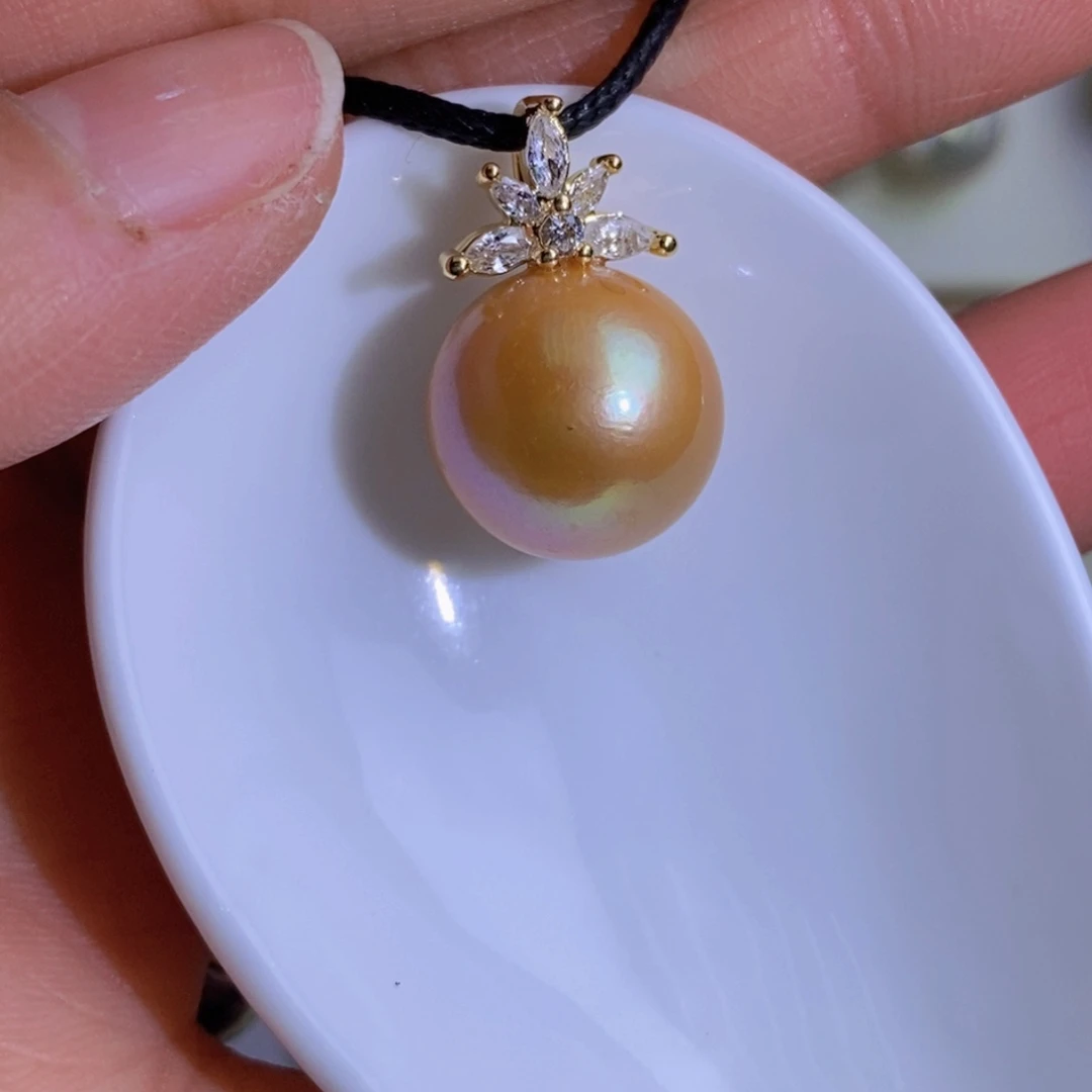 银S925镶嵌天然淡水珍珠淡水珍珠