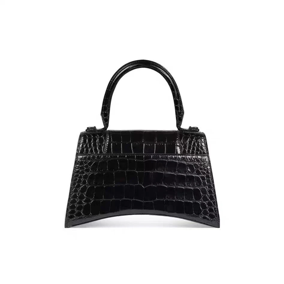 【小乔】轻奢豪华时尚潮流女士斜挎翻盖包黑色/蓝色沙漏鳄纹斜挎包