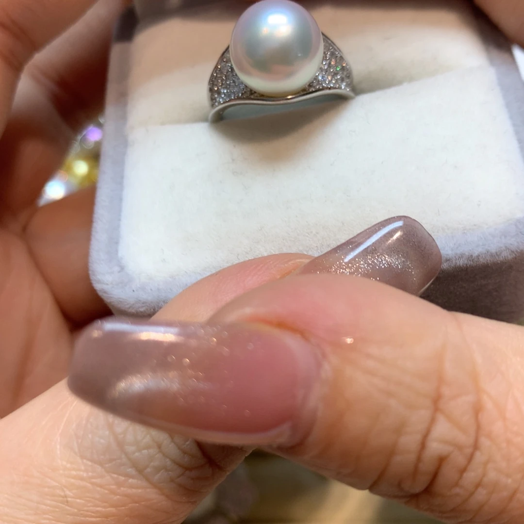 海水珍珠戒指银S925镶嵌
