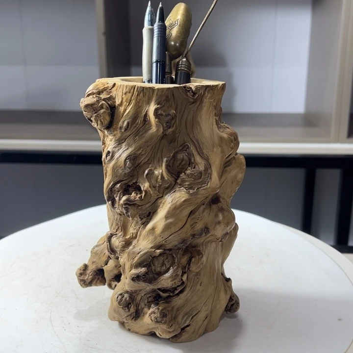木石榴木榴疤茶桶笔筒